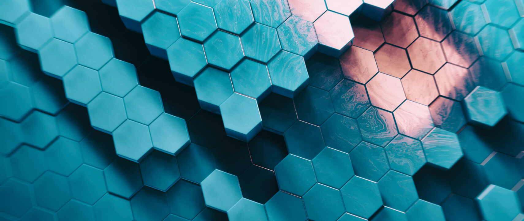 Abstract Technical 3D Hexagonal Background Pattern